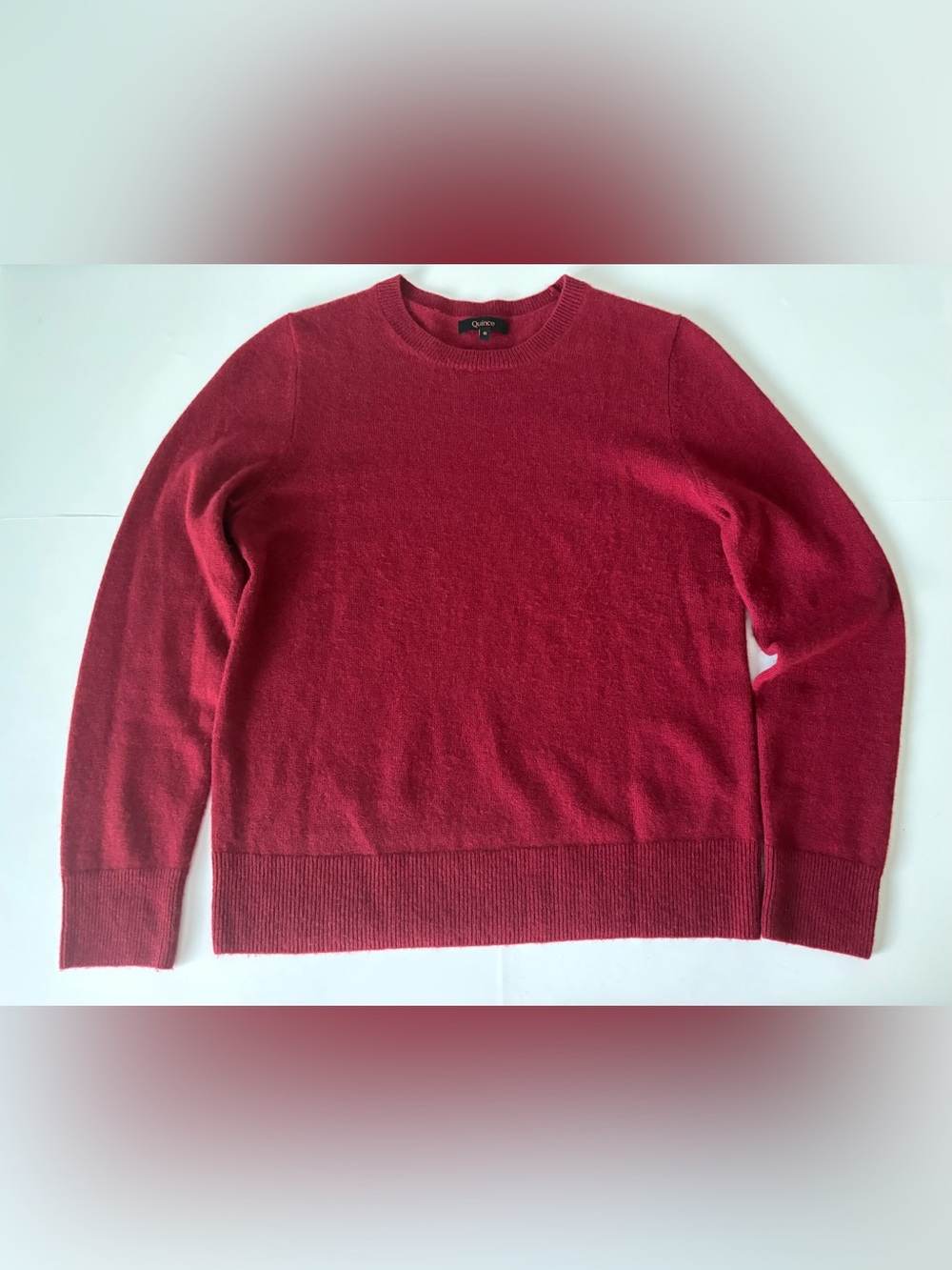 Quince 100% Cashmere Crewneck Sweater Red Size Small Soft Luxury Knit